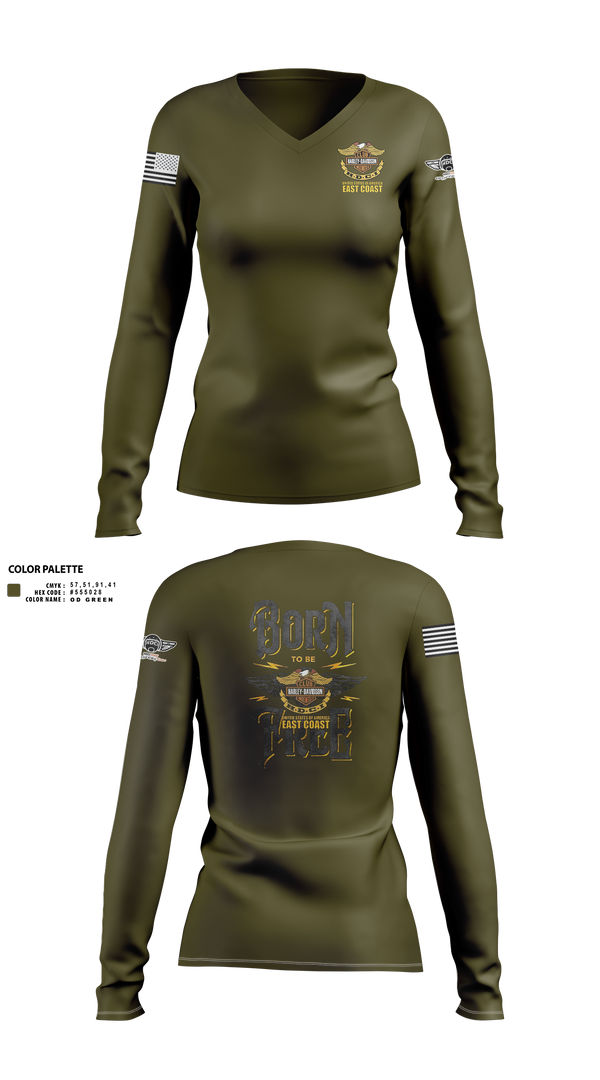 Womens Long Sleeve Vneck Shirt, HDCI east coast, , Teamtime, Team time, sublimation, custom sports apparel, team uniforms, spirit wear, spiritwear, sports uniforms, custom shirts, team store, custom team store, fundraiser sports, apparel fundraiser
