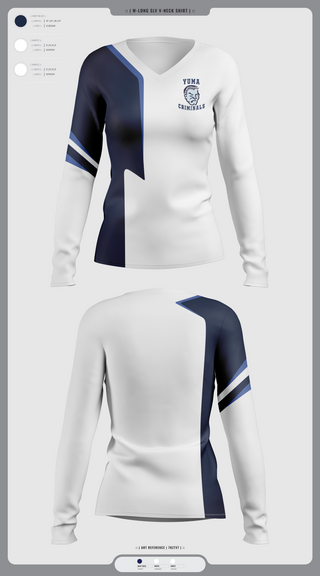 Womens Long Sleeve Vneck Shirt, Yuma High School Wrestling, Wrestling, Teamtime, Team time, sublimation, custom sports apparel, team uniforms, spirit wear, spiritwear, sports uniforms, custom shirts, team store, custom team store, fundraiser sports, apparel fundraiser