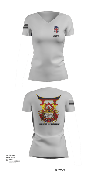 Womens Short Sleeve Vneck Shirt, 343rd Medical Hospital Augmentation Detachment, , Teamtime, Team time, sublimation, custom sports apparel, team uniforms, spirit wear, spiritwear, sports uniforms, custom shirts, team store, custom team store, fundraiser sports, apparel fundraiser