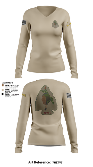 Womens Long Sleeve Vneck Shirt, , National Guard, Teamtime, Team time, sublimation, custom sports apparel, team uniforms, spirit wear, spiritwear, sports uniforms, custom shirts, team store, custom team store, fundraiser sports, apparel fundraiser
