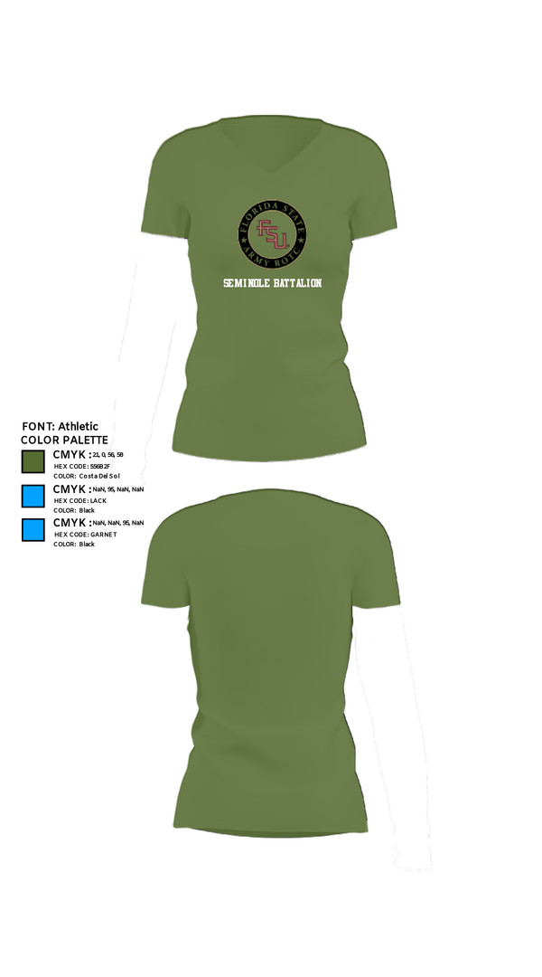 Women's Short Sleeve Vneck Shirt, Seminole Battalion, Army, Teamtime, Team time, sublimation, custom sports apparel, team uniforms, spirit wear, spiritwear, sports uniforms, custom shirts, team store, custom team store, fundraiser sports, apparel fundraiser