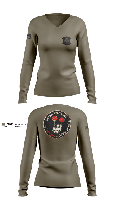 Mals-26 40140033 Women's Long Sleeve V-neck Shirt -1 2