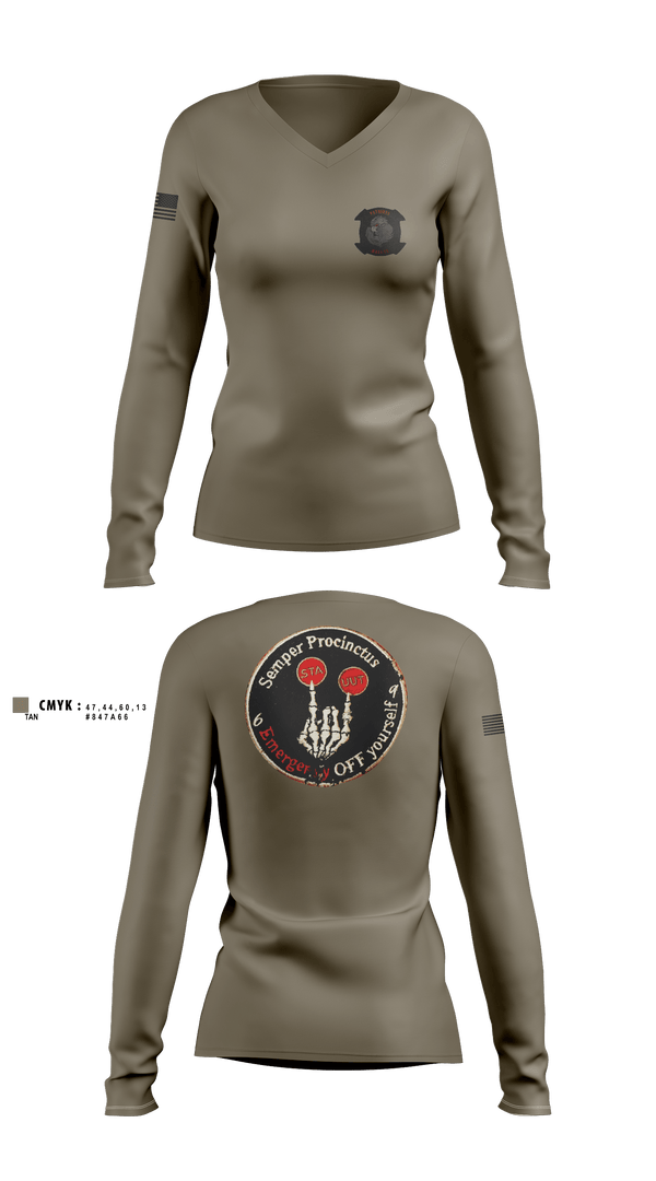 Womens Long Sleeve Vneck Shirt 1, Mals-26, Marines, Teamtime, Team time, sublimation, custom sports apparel, team uniforms, spirit wear, spiritwear, sports uniforms, custom shirts, team store, custom team store, fundraiser sports, apparel fundraiser