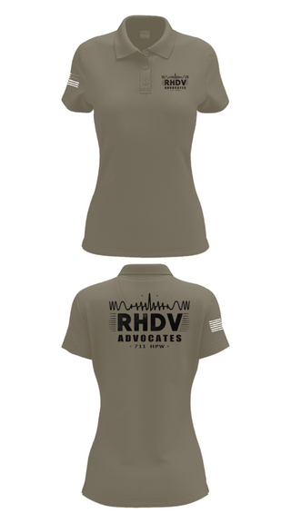 Womens Short Sleeve Performance Polo, 711 HPW/RHDV, Army, Teamtime, Team time, sublimation, custom sports apparel, team uniforms, spirit wear, spiritwear, sports uniforms, custom shirts, team store, custom team store, fundraiser sports, apparel fundraiser