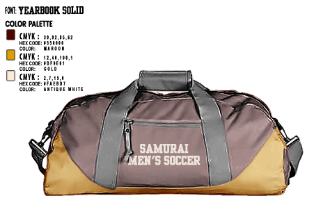 Duffle Bag, Samurai, Men's Soccer, Teamtime, Team time, sublimation, custom sports apparel, team uniforms, spirit wear, spiritwear, sports uniforms, custom shirts, team store, custom team store, fundraiser sports, apparel fundraiser
