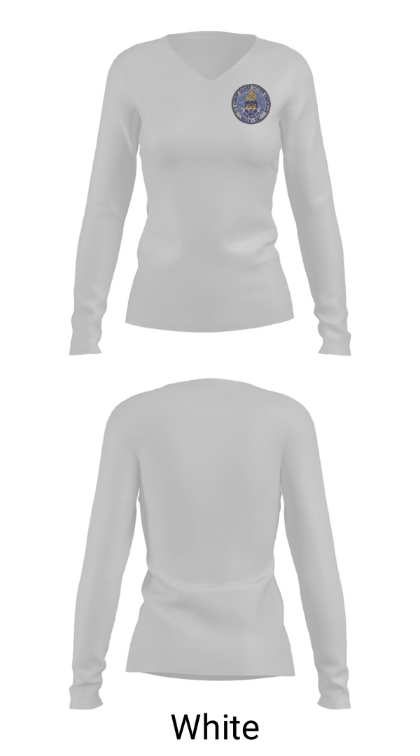 Women's Long Sleeve Vneck Shirt, USCGC Dexter, Coast Guard, Teamtime, Team time, sublimation, custom sports apparel, team uniforms, spirit wear, spiritwear, sports uniforms, custom shirts, team store, custom team store, fundraiser sports, apparel fundraiser