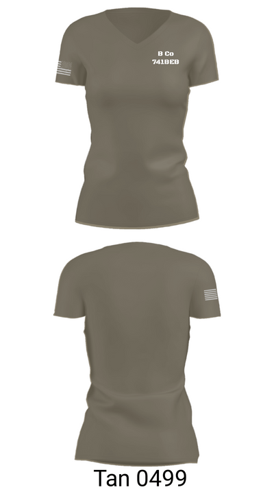 B Co 741BEB 62406142 Women's Short Sleeve V-neck Shirt - 65