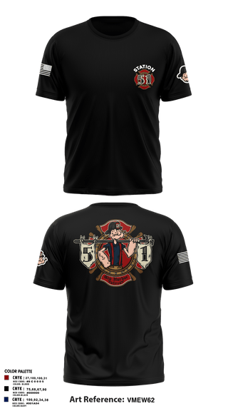 Old School Cotton Feel Shirt, Station 51, Fire Department, Teamtime, Team time, sublimation, custom sports apparel, team uniforms, spirit wear, spiritwear, sports uniforms, custom shirts, team store, custom team store, fundraiser sports, apparel fundraiser