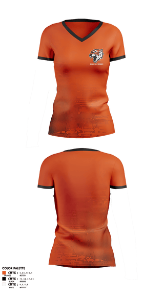 Womens Short Sleeve Vneck Shirt, Orangeville Bengals, Baseball, Teamtime, Team time, sublimation, custom sports apparel, team uniforms, spirit wear, spiritwear, sports uniforms, custom shirts, team store, custom team store, fundraiser sports, apparel fundraiser
