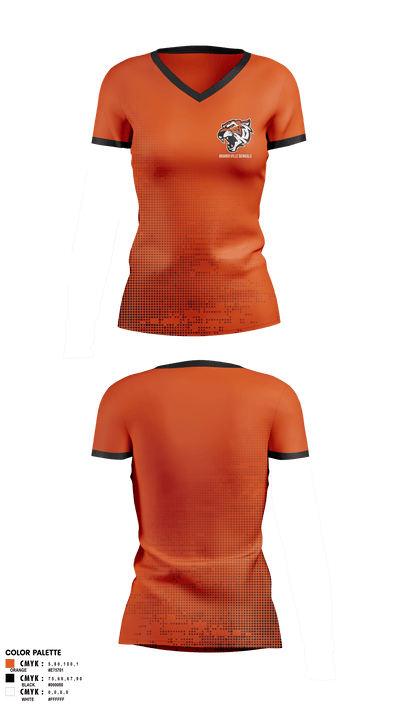 Orangeville Bengals 6421541 Women's Short Sleeve V-neck Shirt - 2