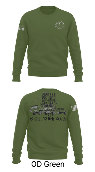 Crew Neck Sweatshirt, B Co. 1-126AVN, Army, Teamtime, Team time, sublimation, custom sports apparel, team uniforms, spirit wear, spiritwear, sports uniforms, custom shirts, team store, custom team store, fundraiser sports, apparel fundraiser