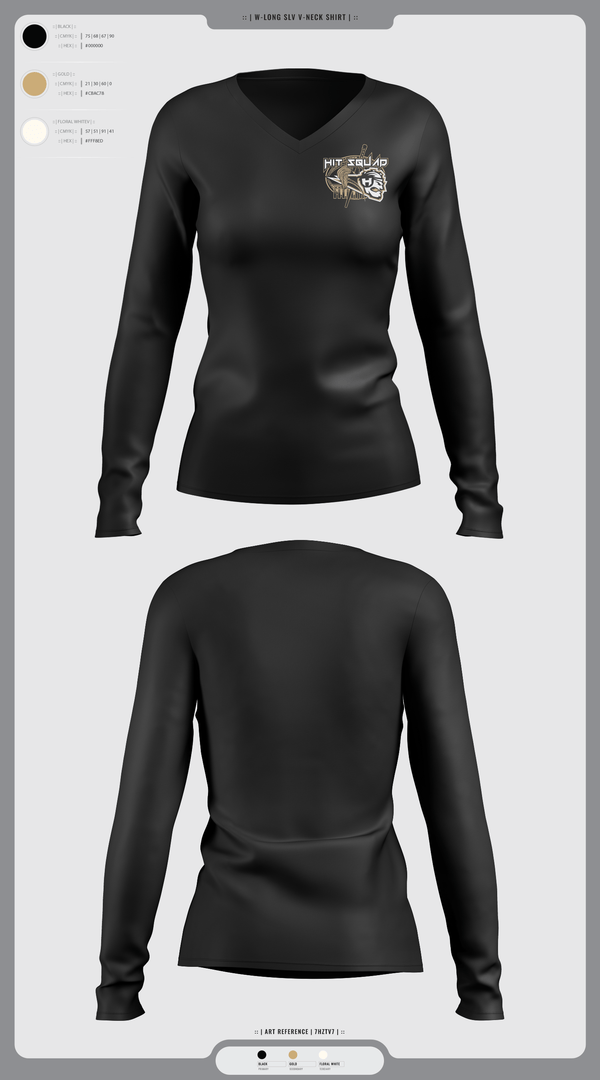 Womens Long Sleeve Vneck Shirt, San Jose Hitsquad, , Teamtime, Team time, sublimation, custom sports apparel, team uniforms, spirit wear, spiritwear, sports uniforms, custom shirts, team store, custom team store, fundraiser sports, apparel fundraiser