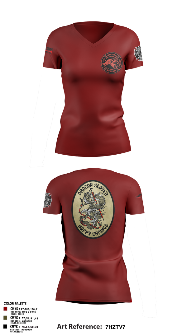 Marine Wing Support Squadron 473 1974878 Women's Short Sleeve V-neck Shirt - 4