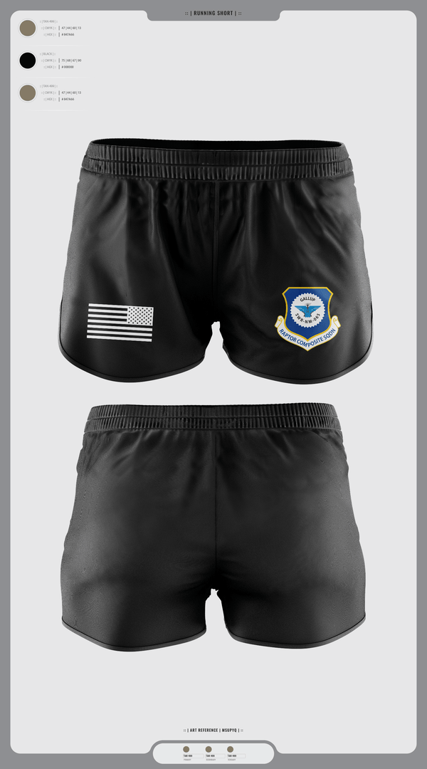 Womens Shorts, Gallup Raptor Composite Squadron, Air Force, Teamtime, Team time, sublimation, custom sports apparel, team uniforms, spirit wear, spiritwear, sports uniforms, custom shirts, team store, custom team store, fundraiser sports, apparel fundraiser