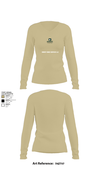Womens Long Sleeve Vneck Shirt 1, Honest Home Services LLC, , Teamtime, Team time, sublimation, custom sports apparel, team uniforms, spirit wear, spiritwear, sports uniforms, custom shirts, team store, custom team store, fundraiser sports, apparel fundraiser