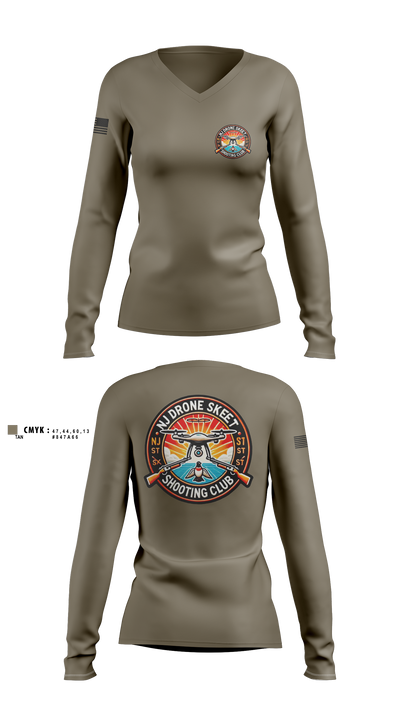 New Jersey State Police Women's Long Sleeve V-neck Shirt - 2