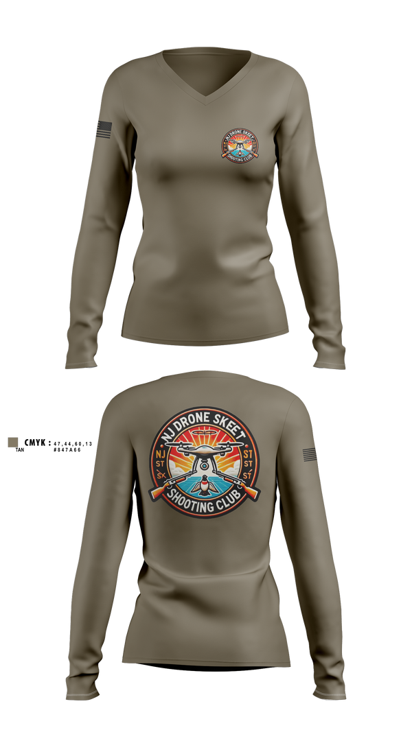 Womens Long Sleeve Vneck Shirt, New Jersey State Police, Police, Teamtime, Team time, sublimation, custom sports apparel, team uniforms, spirit wear, spiritwear, sports uniforms, custom shirts, team store, custom team store, fundraiser sports, apparel fundraiser