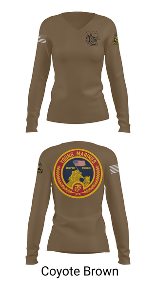 Womens Long Sleeve Vneck Shirt, Rogue Valley, Marines, Teamtime, Team time, sublimation, custom sports apparel, team uniforms, spirit wear, spiritwear, sports uniforms, custom shirts, team store, custom team store, fundraiser sports, apparel fundraiser