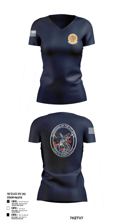 Air Station Elizabeth City 50665895 Women's Short Sleeve V-neck Shirt - 129