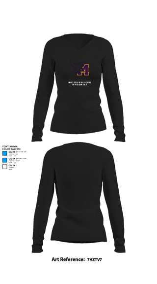 Womens Long Sleeve Vneck Shirt, Monticello High School Cross Country, Cross Country, Teamtime, Team time, sublimation, custom sports apparel, team uniforms, spirit wear, spiritwear, sports uniforms, custom shirts, team store, custom team store, fundraiser sports, apparel fundraiser