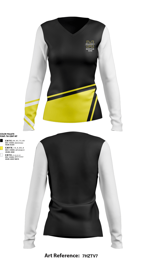 Womens Long Sleeve Vneck Shirt, Montour High School Band, Spirit Store, Teamtime, Team time, sublimation, custom sports apparel, team uniforms, spirit wear, spiritwear, sports uniforms, custom shirts, team store, custom team store, fundraiser sports, apparel fundraiser