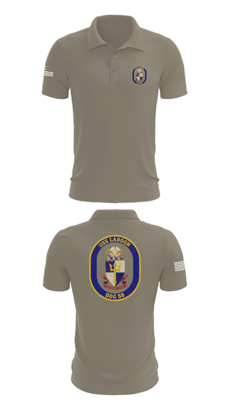 Short Sleeve Performance Polo, USS LABOON - DDG 58, Navy, Teamtime, Team time, sublimation, custom sports apparel, team uniforms, spirit wear, spiritwear, sports uniforms, custom shirts, team store, custom team store, fundraiser sports, apparel fundraiser