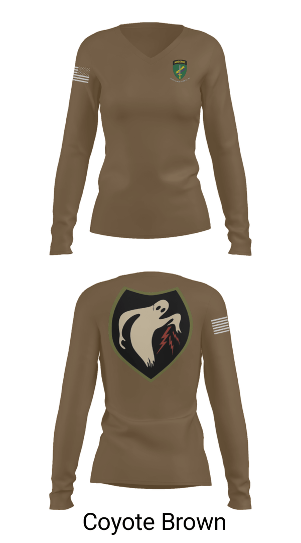 Women's Long Sleeve Vneck Shirt, 325th Tactical PSYOP Co. (A), Army, Teamtime, Team time, sublimation, custom sports apparel, team uniforms, spirit wear, spiritwear, sports uniforms, custom shirts, team store, custom team store, fundraiser sports, apparel fundraiser