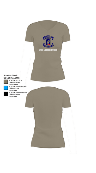 Womens Short Sleeve Vneck Shirt, 173rd Airborne Division, Army, Teamtime, Team time, sublimation, custom sports apparel, team uniforms, spirit wear, spiritwear, sports uniforms, custom shirts, team store, custom team store, fundraiser sports, apparel fundraiser