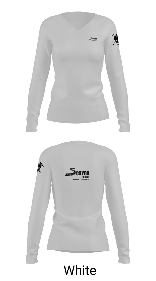 Womens Long Sleeve Vneck Shirt, Schyro paving, , Teamtime, Team time, sublimation, custom sports apparel, team uniforms, spirit wear, spiritwear, sports uniforms, custom shirts, team store, custom team store, fundraiser sports, apparel fundraiser