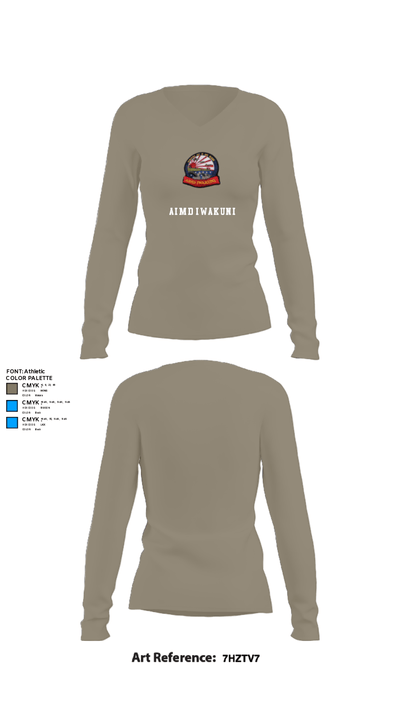 AIMD IWAKUNI 84640039 Women's Long Sleeve V-neck Shirt - 59