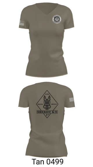 Womens Short Sleeve Vneck Shirt, GCSO K9, , Teamtime, Team time, sublimation, custom sports apparel, team uniforms, spirit wear, spiritwear, sports uniforms, custom shirts, team store, custom team store, fundraiser sports, apparel fundraiser