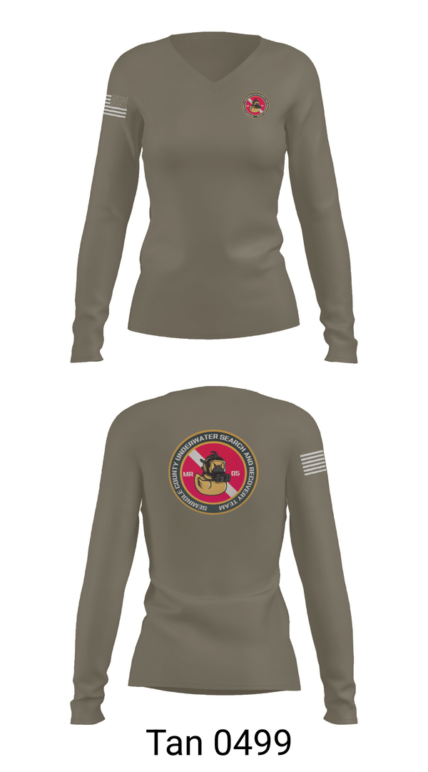 Womens Long Sleeve Vneck Shirt, SCSO USART, , Teamtime, Team time, sublimation, custom sports apparel, team uniforms, spirit wear, spiritwear, sports uniforms, custom shirts, team store, custom team store, fundraiser sports, apparel fundraiser