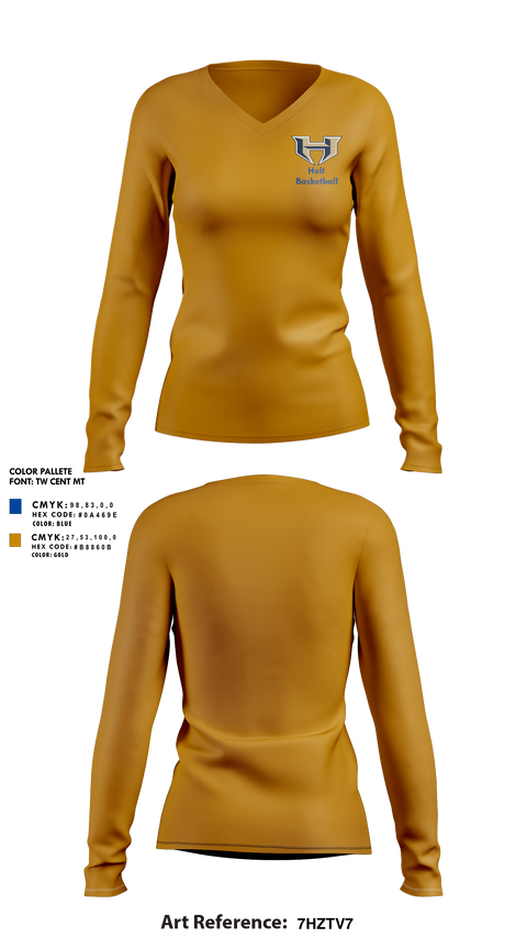 Womens Long Sleeve Vneck Shirt, Holt High School Basketball, Women's Basketball, Teamtime, Team time, sublimation, custom sports apparel, team uniforms, spirit wear, spiritwear, sports uniforms, custom shirts, team store, custom team store, fundraiser sports, apparel fundraiser