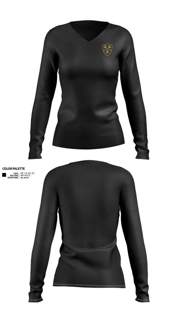 Womens Long Sleeve Vneck Shirt, Kingdom Boffer Association, , Teamtime, Team time, sublimation, custom sports apparel, team uniforms, spirit wear, spiritwear, sports uniforms, custom shirts, team store, custom team store, fundraiser sports, apparel fundraiser