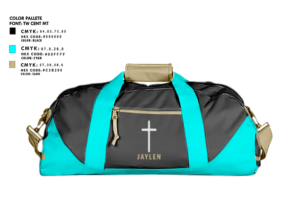 Duffle Bag, Jaylen, Golf, Teamtime, Team time, sublimation, custom sports apparel, team uniforms, spirit wear, spiritwear, sports uniforms, custom shirts, team store, custom team store, fundraiser sports, apparel fundraiser