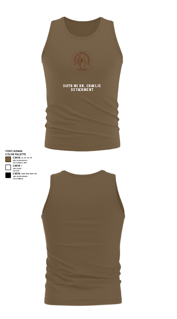 Tank Top, 312TH MI BN, CHARLIE DETACHMENT, Army, Teamtime, Team time, sublimation, custom sports apparel, team uniforms, spirit wear, spiritwear, sports uniforms, custom shirts, team store, custom team store, fundraiser sports, apparel fundraiser