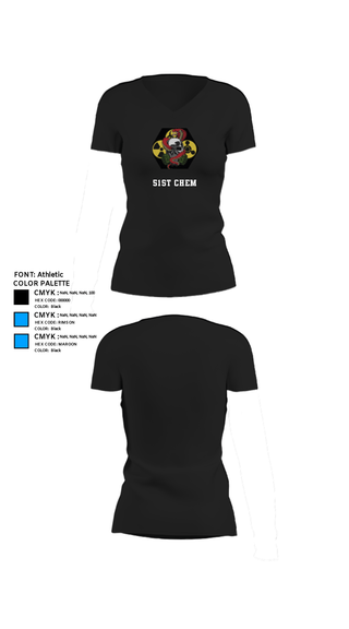 Women's Short Sleeve Vneck Shirt, 51st Chem, Army, Teamtime, Team time, sublimation, custom sports apparel, team uniforms, spirit wear, spiritwear, sports uniforms, custom shirts, team store, custom team store, fundraiser sports, apparel fundraiser