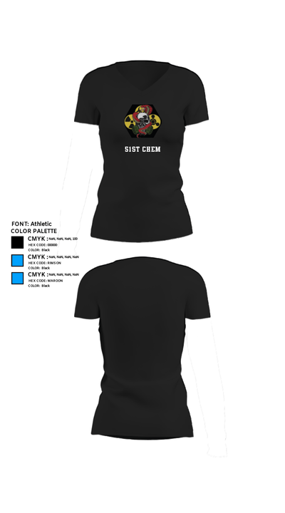 51st Chem 5478070 Women's Short Sleeve V-neck Shirt - 24