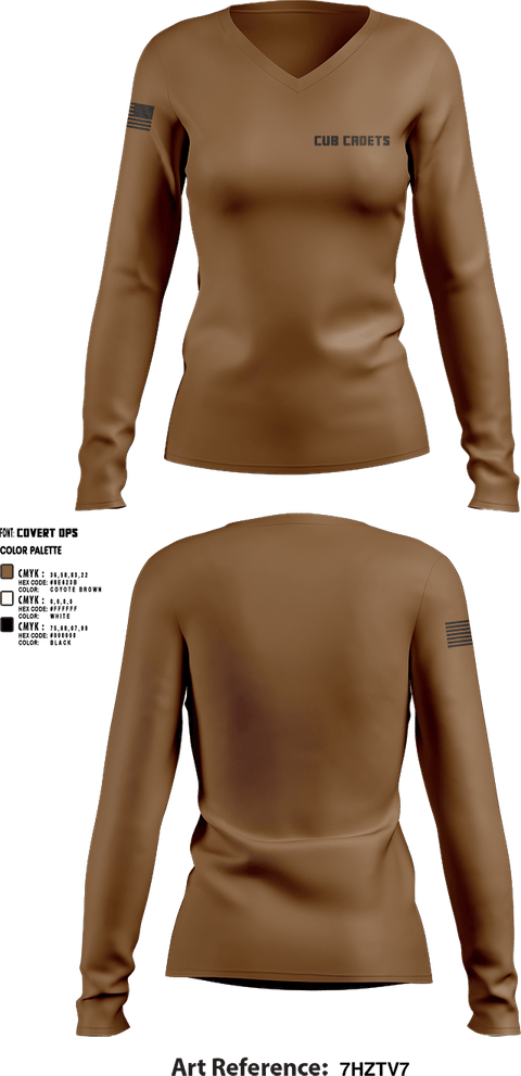 Womens Long Sleeve Vneck Shirt, Cub Cadets, , Teamtime, Team time, sublimation, custom sports apparel, team uniforms, spirit wear, spiritwear, sports uniforms, custom shirts, team store, custom team store, fundraiser sports, apparel fundraiser