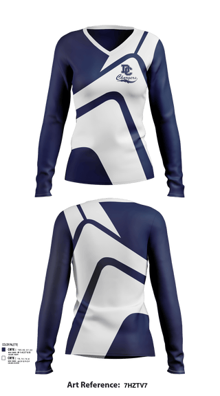 Womens Long Sleeve Vneck Shirt, Dassel-Cokato Middle School, Spirit Store, Teamtime, Team time, sublimation, custom sports apparel, team uniforms, spirit wear, spiritwear, sports uniforms, custom shirts, team store, custom team store, fundraiser sports, apparel fundraiser