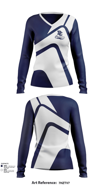 Dassel-Cokato Middle School 77089651 Women's Long Sleeve V-neck Shirt - 122