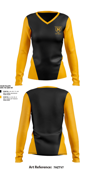 Womens Long Sleeve Vneck Shirt 1, Maryvale High School, Softball, Teamtime, Team time, sublimation, custom sports apparel, team uniforms, spirit wear, spiritwear, sports uniforms, custom shirts, team store, custom team store, fundraiser sports, apparel fundraiser