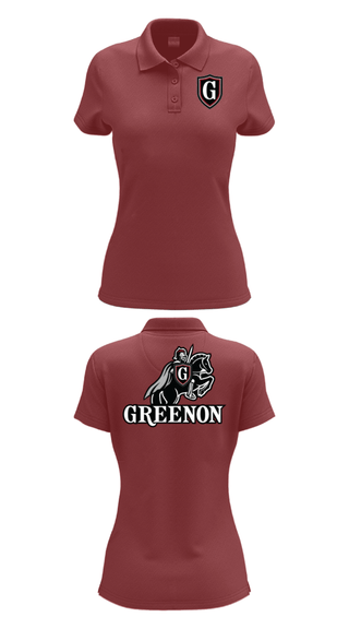 Womens Short Sleeve Performance Polo, Greenon Knights, Women's Volleyball, Teamtime, Team time, sublimation, custom sports apparel, team uniforms, spirit wear, spiritwear, sports uniforms, custom shirts, team store, custom team store, fundraiser sports, apparel fundraiser
