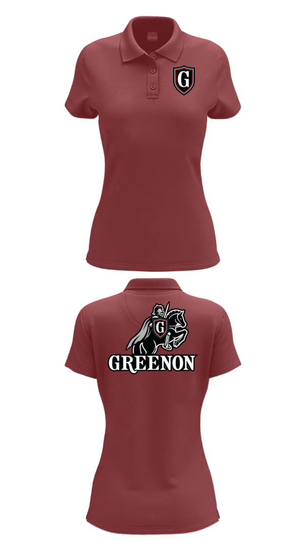 Womens Short Sleeve Performance Polo, Greenon Knights, Women's Volleyball, Teamtime, Team time, sublimation, custom sports apparel, team uniforms, spirit wear, spiritwear, sports uniforms, custom shirts, team store, custom team store, fundraiser sports, apparel fundraiser