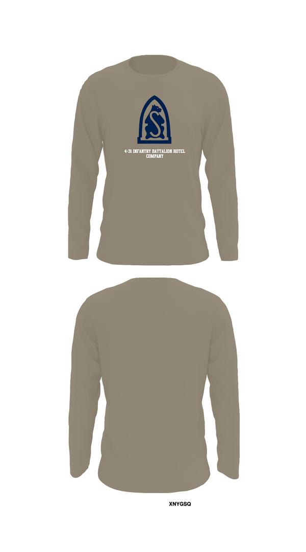 Long Sleeve Performance Shirt, 4-31 infantry battalion hotel company, Army, Teamtime, Team time, sublimation, custom sports apparel, team uniforms, spirit wear, spiritwear, sports uniforms, custom shirts, team store, custom team store, fundraiser sports, apparel fundraiser