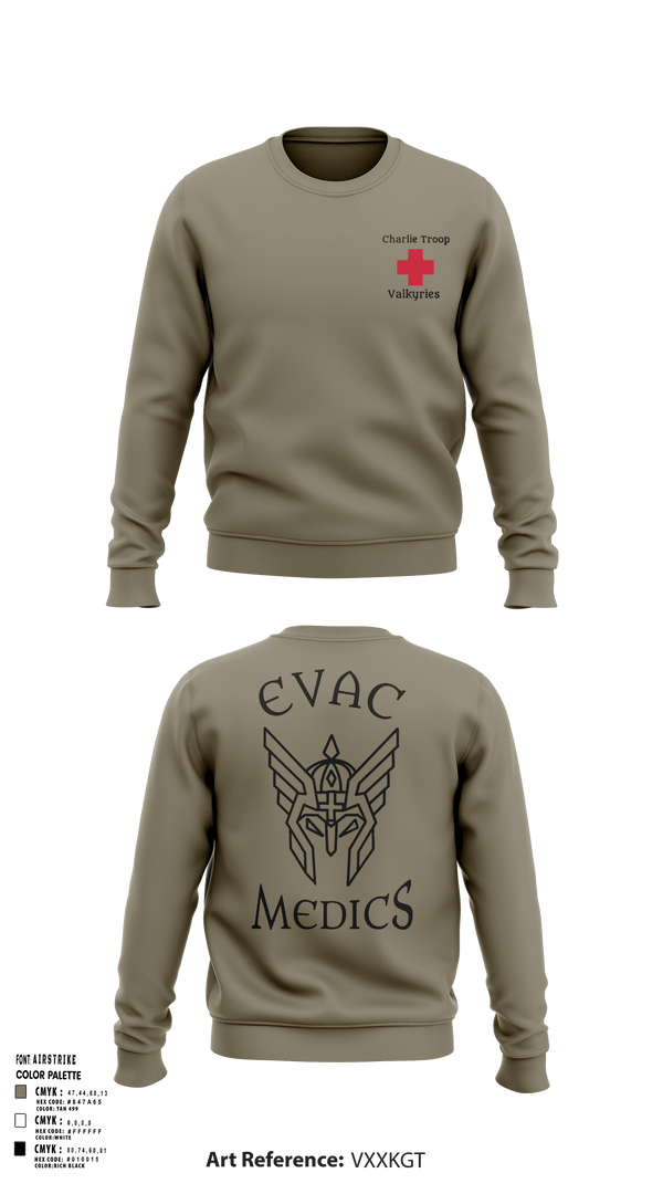 Crew Neck Sweatshirt, Evac PLT, RSS, 2CR, , Teamtime, Team time, sublimation, custom sports apparel, team uniforms, spirit wear, spiritwear, sports uniforms, custom shirts, team store, custom team store, fundraiser sports, apparel fundraiser
