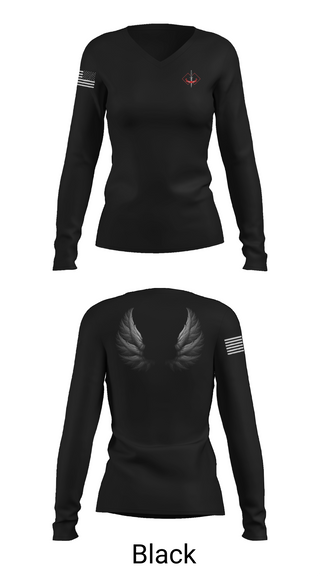 Womens Long Sleeve Vneck Shirt, WarriorPrep, Navy, Teamtime, Team time, sublimation, custom sports apparel, team uniforms, spirit wear, spiritwear, sports uniforms, custom shirts, team store, custom team store, fundraiser sports, apparel fundraiser
