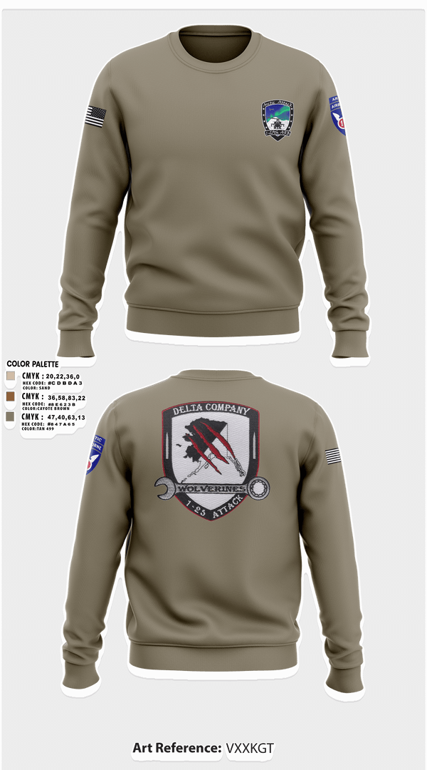 Crew Neck Sweatshirt, A Co. 1-25 ABD Co. 1-25 AB, Army, Teamtime, Team time, sublimation, custom sports apparel, team uniforms, spirit wear, spiritwear, sports uniforms, custom shirts, team store, custom team store, fundraiser sports, apparel fundraiser