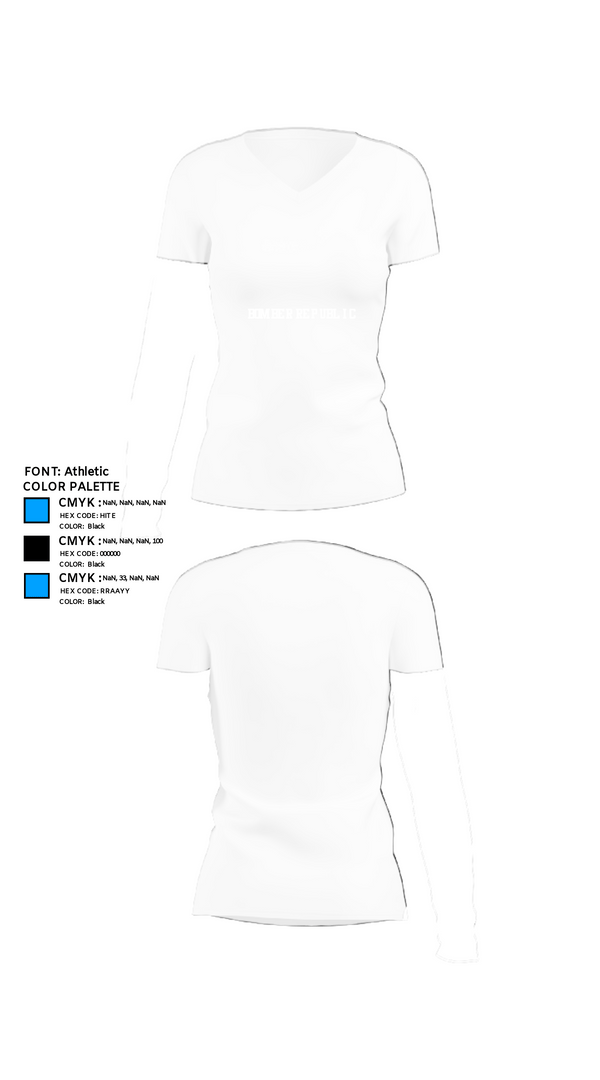 Womens Short Sleeve Vneck Shirt, Bomber Republic, , Teamtime, Team time, sublimation, custom sports apparel, team uniforms, spirit wear, spiritwear, sports uniforms, custom shirts, team store, custom team store, fundraiser sports, apparel fundraiser