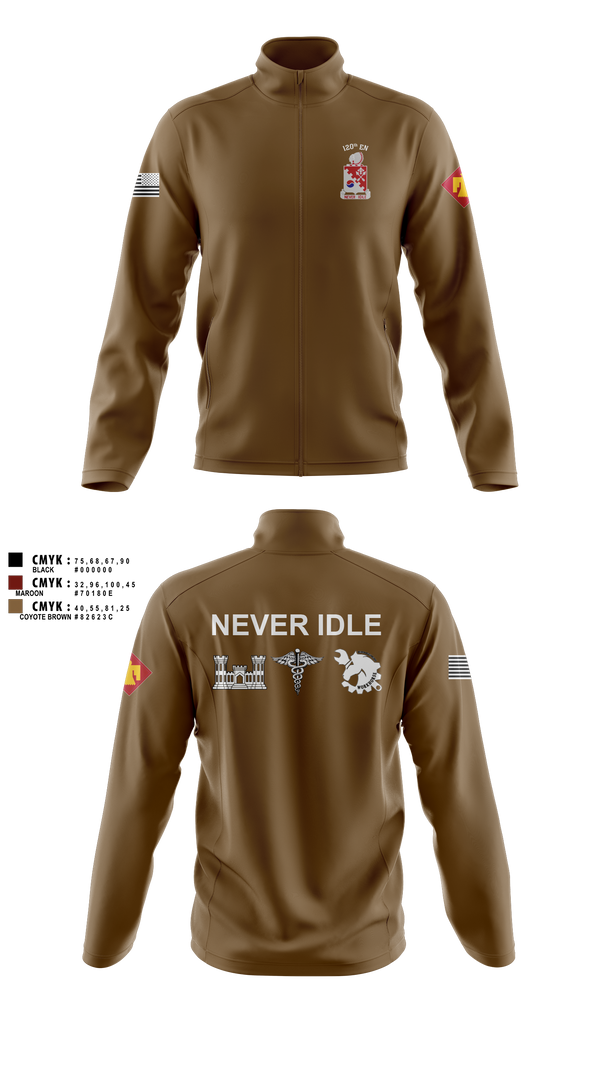 Fleece Jacket, 120th Engineers, Army, Teamtime, Team time, sublimation, custom sports apparel, team uniforms, spirit wear, spiritwear, sports uniforms, custom shirts, team store, custom team store, fundraiser sports, apparel fundraiser